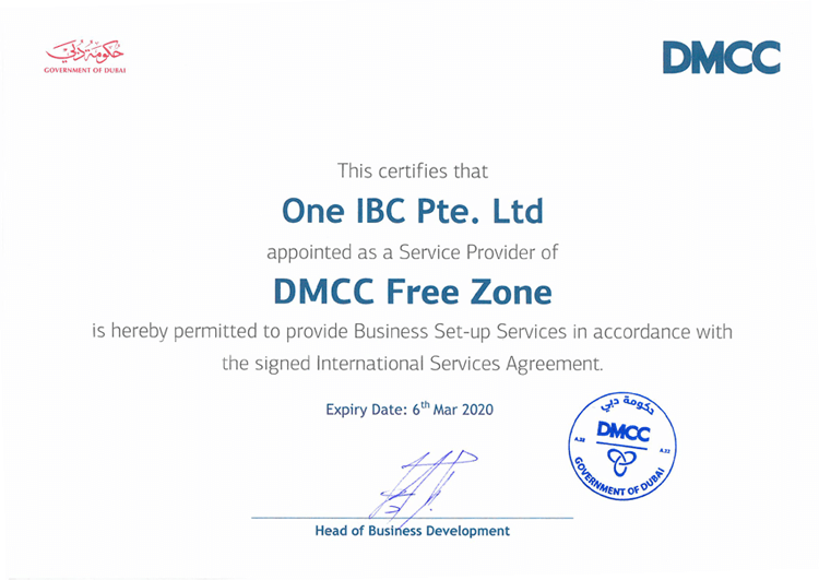 One IBC was granted as a Service Provider of DMCC Free Zone One IBC was granted as a Service Provider of DMCC Free Zone