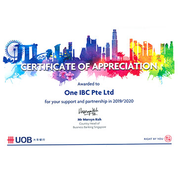 One IBC is honored for being a valued partner with United Overseas Bank (UOB)