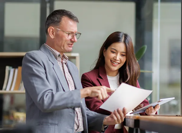 Professional advisor discussing compliance